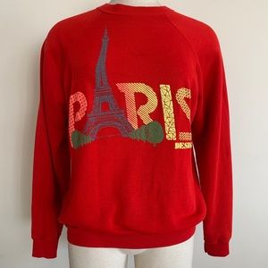 Vintage Paris design graphic sweater 80s